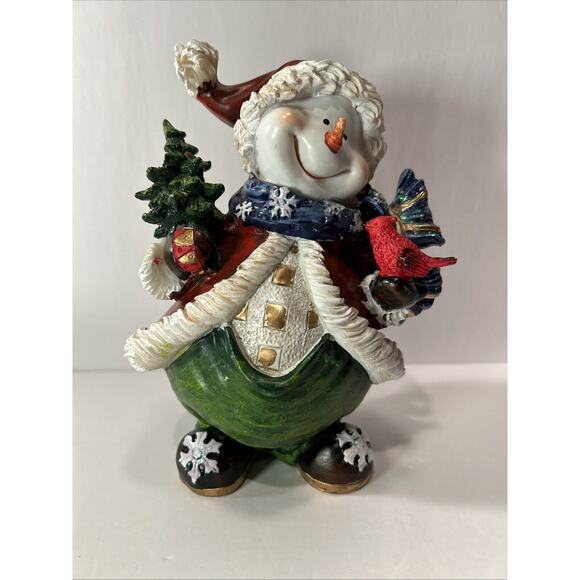 Set of 3 Hand Painted Snowmen Figurines Christmas Winter Decor 6" Tall - Picture 4 of 16